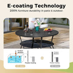MAISON ARTS 5/7-Piece Patio Dining Set, Round Metal Table and 4/6 Textilene Fabric Padded Armchairs