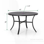 MAISON ARTS 5/7-Piece Patio Dining Set, Round Metal Table and 4/6 Textilene Fabric Padded Armchairs