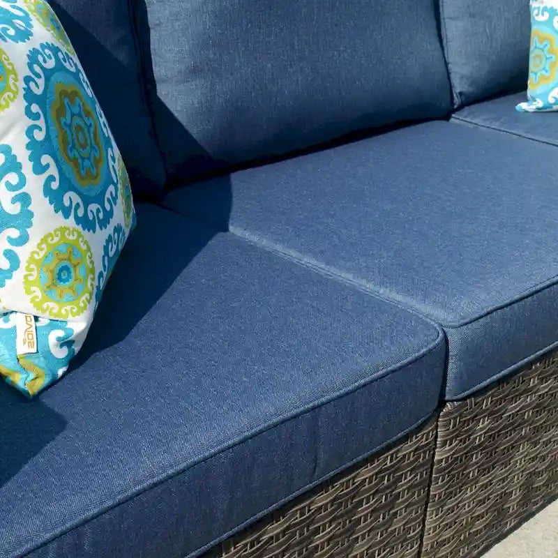 OVIOS Patio Furniture Deep Seat Wicker 9-piece Set
