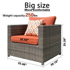 OVIOS Patio Furniture Deep Seat Wicker 9-piece Set