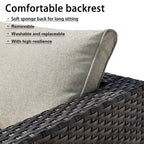 OVIOS Patio Furniture Deep Seat Wicker 9-piece Set