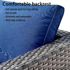 OVIOS Patio Furniture Deep Seat Wicker 9-piece Set