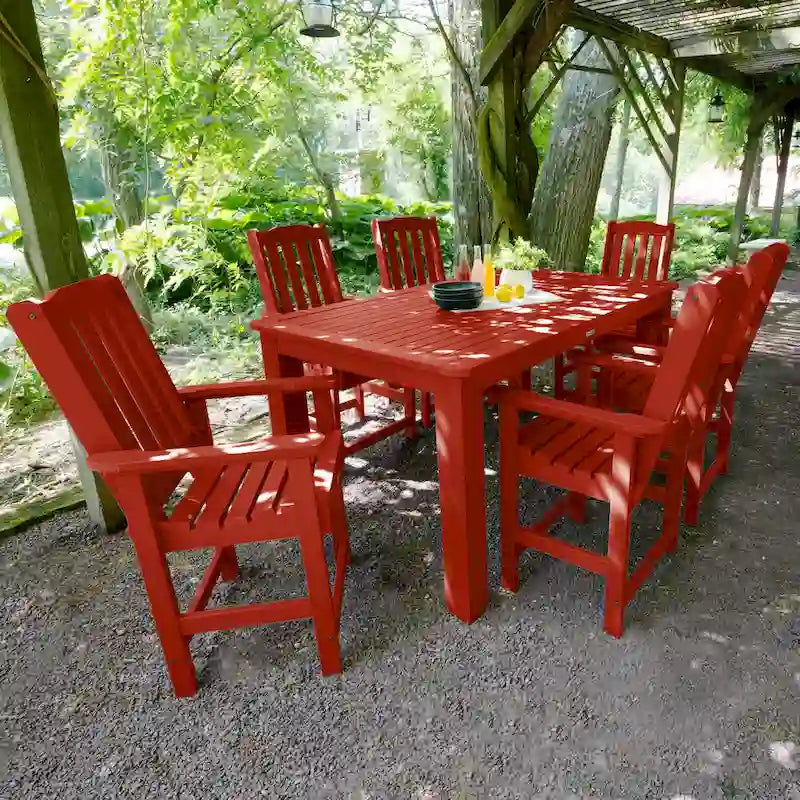 Lehigh 7-Piece Outdoor Dining Set - 42 x 72 Table, Counter-height