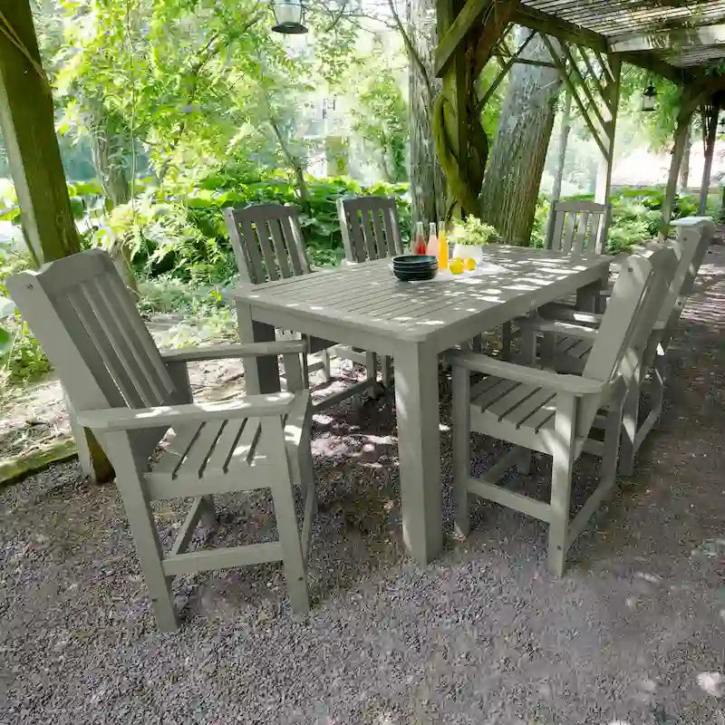 Lehigh 7-Piece Outdoor Dining Set - 42 x 72 Table, Counter-height