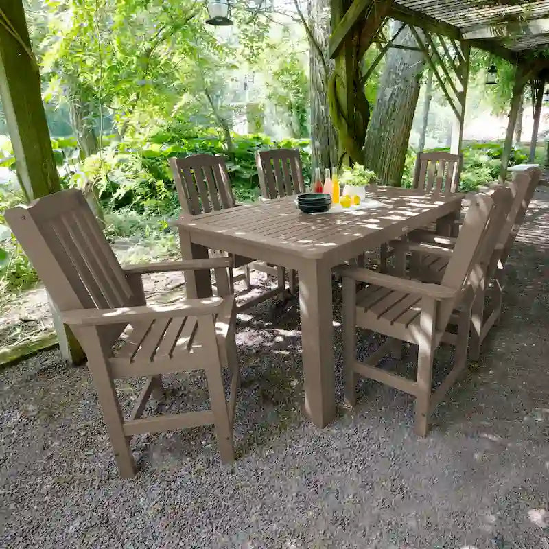 Lehigh 7-Piece Outdoor Dining Set - 42 x 72 Table, Counter-height