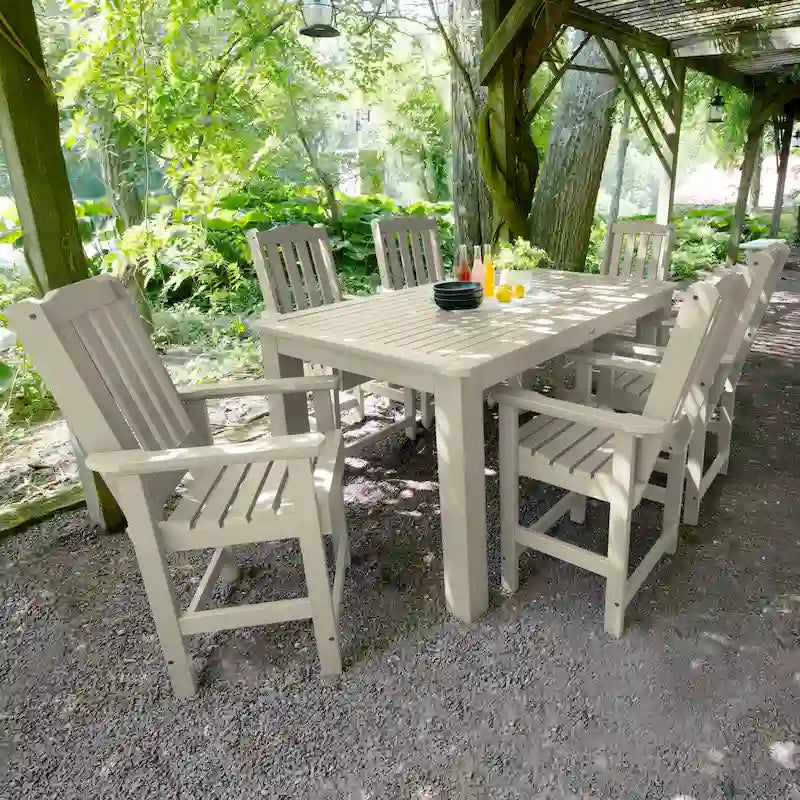 Lehigh 7-Piece Outdoor Dining Set - 42 x 72 Table, Counter-height