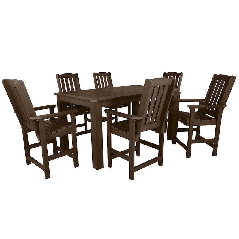 Lehigh 7-Piece Outdoor Dining Set - 42 x 72 Table, Counter-height