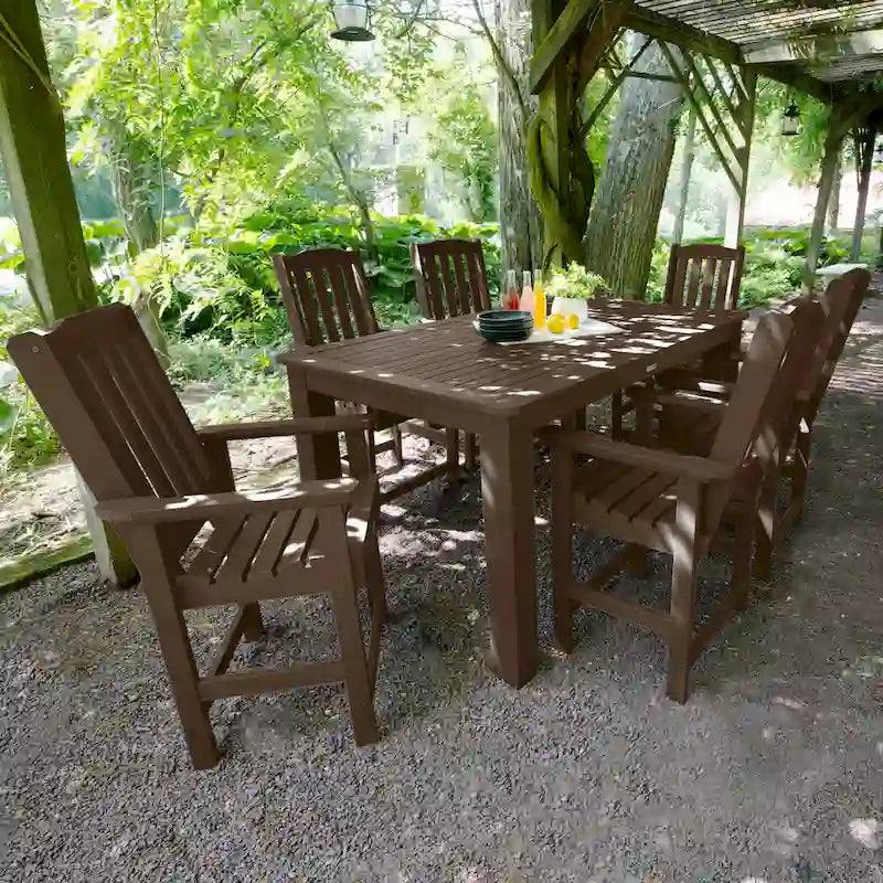 Lehigh 7-Piece Outdoor Dining Set - 42 x 72 Table, Counter-height