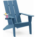 Winsoon 5-Piece All Weather HIPS Outdoor Adirondack Chair Set with Cup Holder, 2 Ottomans and 1 Side Table