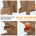 Winsoon 5-Piece All Weather HIPS Outdoor Adirondack Chair Set with Cup Holder, 2 Ottomans and 1 Side Table
