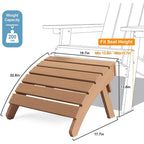 Winsoon 5-Piece All Weather HIPS Outdoor Adirondack Chair Set with Cup Holder, 2 Ottomans and 1 Side Table