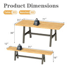 EROMMY Patio Dining Set, Premium Outdoor Rectangle Furniture for Backyard, Porch, Lawn and Garden
