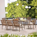 EROMMY Patio Dining Set, Premium Outdoor Rectangle Furniture for Backyard, Porch, Lawn and Garden