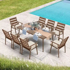 EROMMY Patio Dining Set, Premium Outdoor Rectangle Furniture for Backyard, Porch, Lawn and Garden