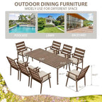 EROMMY Patio Dining Set, Premium Outdoor Rectangle Furniture for Backyard, Porch, Lawn and Garden