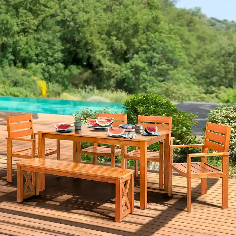 EROMMY Patio Dining Set, Premium Outdoor Rectangle Furniture for Backyard, Porch, Lawn and Garden