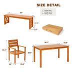 EROMMY Patio Dining Set, Premium Outdoor Rectangle Furniture for Backyard, Porch, Lawn and Garden