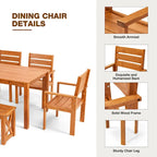 EROMMY Patio Dining Set, Premium Outdoor Rectangle Furniture for Backyard, Porch, Lawn and Garden