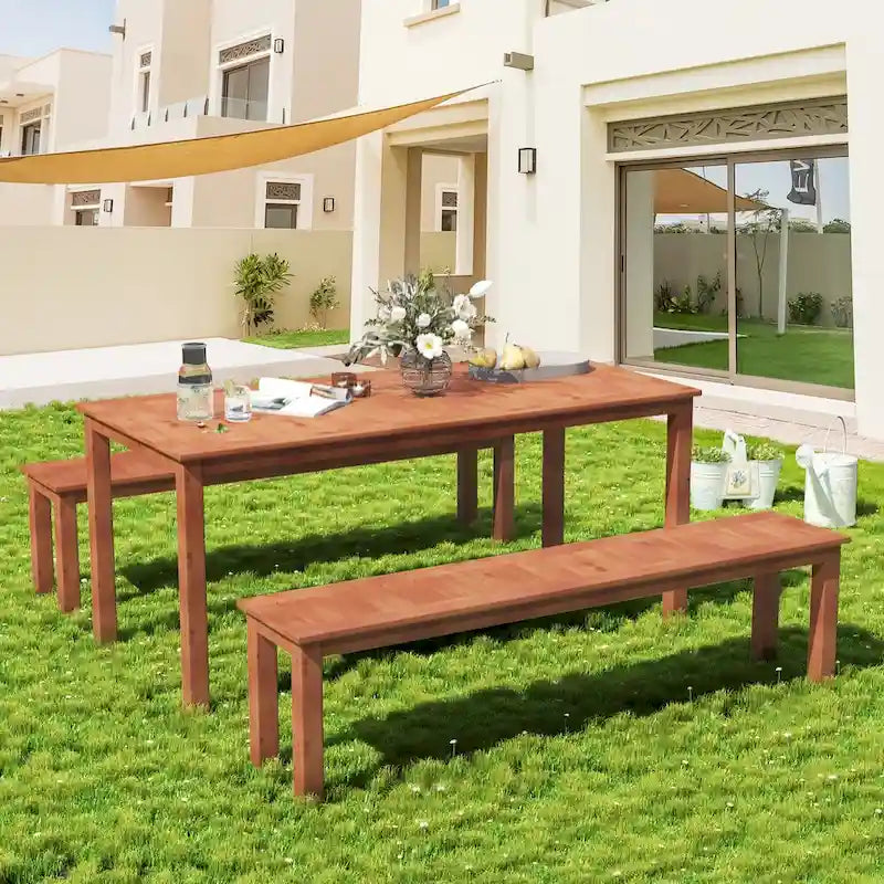 EROMMY Patio Dining Set, Premium Outdoor Rectangle Furniture for Backyard, Porch, Lawn and Garden