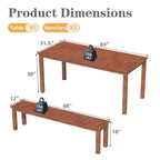 EROMMY Patio Dining Set, Premium Outdoor Rectangle Furniture for Backyard, Porch, Lawn and Garden