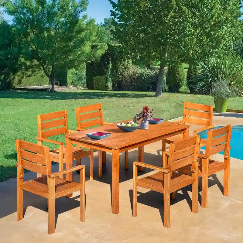 EROMMY Patio Dining Set, Premium Outdoor Rectangle Furniture for Backyard, Porch, Lawn and Garden