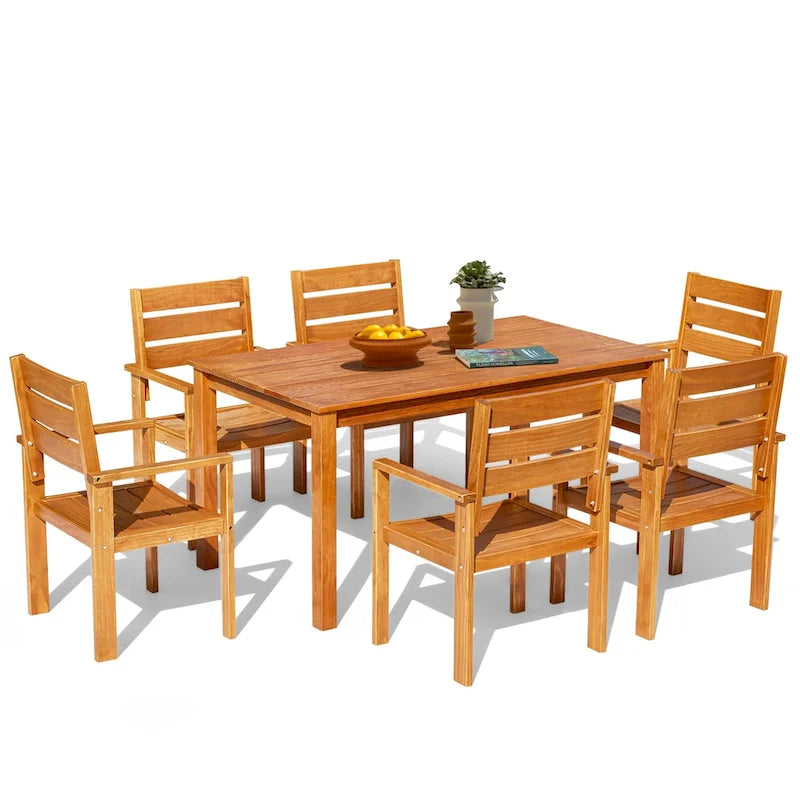 EROMMY Patio Dining Set, Premium Outdoor Rectangle Furniture for Backyard, Porch, Lawn and Garden