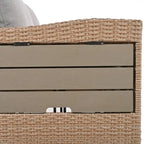 5-Piece Outdoor Patio Furniture Set, PE Wicker L-Shaped Sofa Set with 2 Extendable Side Tables, Dining Table and Bench