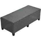 5-Piece Outdoor Patio Furniture Set, PE Wicker L-Shaped Sofa Set with 2 Extendable Side Tables, Dining Table and Bench