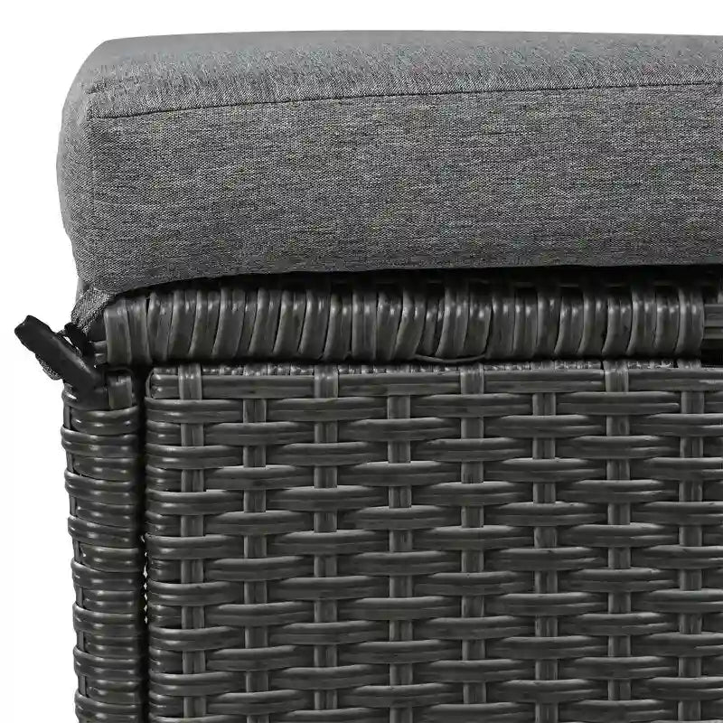 5-Piece Outdoor Patio Furniture Set, PE Wicker L-Shaped Sofa Set with 2 Extendable Side Tables, Dining Table and Bench