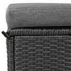 5-Piece Outdoor Patio Furniture Set, PE Wicker L-Shaped Sofa Set with 2 Extendable Side Tables, Dining Table and Bench