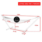 VEIKOUS 12 ft. Quilted Camping Portable Hammock with Stand and Detachable Pillow for 2-Person