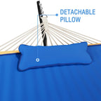 VEIKOUS 12 ft. Quilted Camping Portable Hammock with Stand and Detachable Pillow for 2-Person