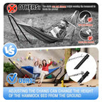 VEIKOUS 12 ft. Quilted Camping Portable Hammock with Stand and Detachable Pillow for 2-Person