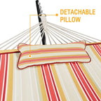 VEIKOUS 12 ft. Quilted Camping Portable Hammock with Stand and Detachable Pillow for 2-Person