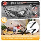 VEIKOUS 12 ft. Quilted Camping Portable Hammock with Stand and Detachable Pillow for 2-Person