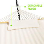 VEIKOUS 12 ft. Quilted Camping Portable Hammock with Stand and Detachable Pillow for 2-Person