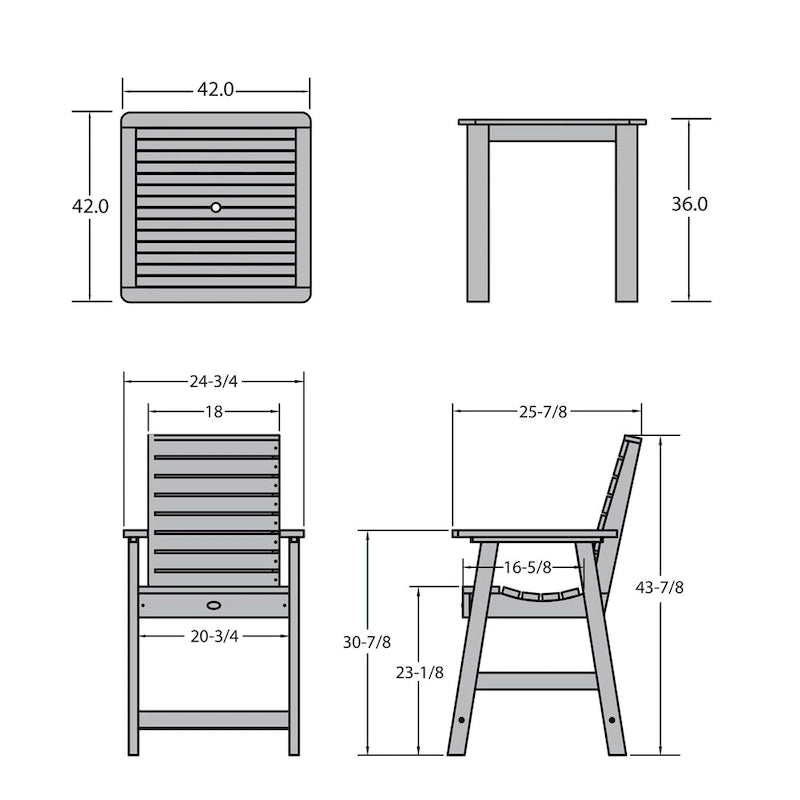 Weatherly Counter Height 5-piece Outdoor Dining Set