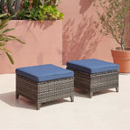 Pocassy 3-Piece Outdoor Wicker Sofa Set with Ottoman