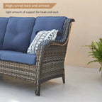 Pocassy 3-Piece Outdoor Wicker Sofa Set with Ottoman