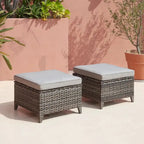 Pocassy 3-Piece Outdoor Wicker Sofa Set with Ottoman