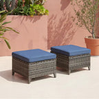 Pocassy 3-Piece Outdoor Wicker Sofa Set with Ottoman