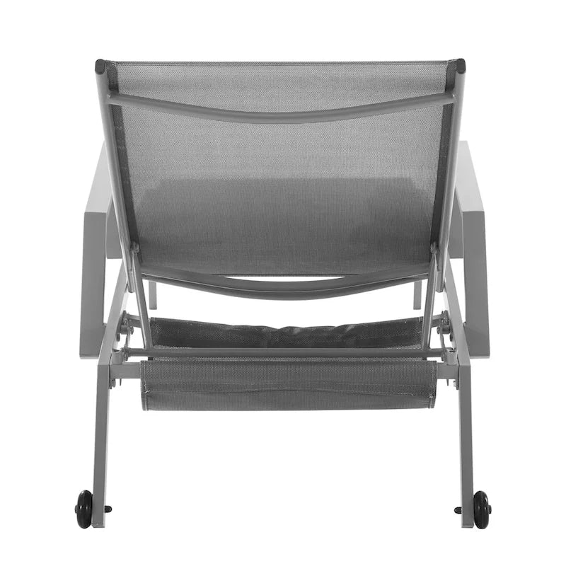 Corvus Sorrento Outdoor Sling Fabric Adjustable Chaise Lounge with Arms