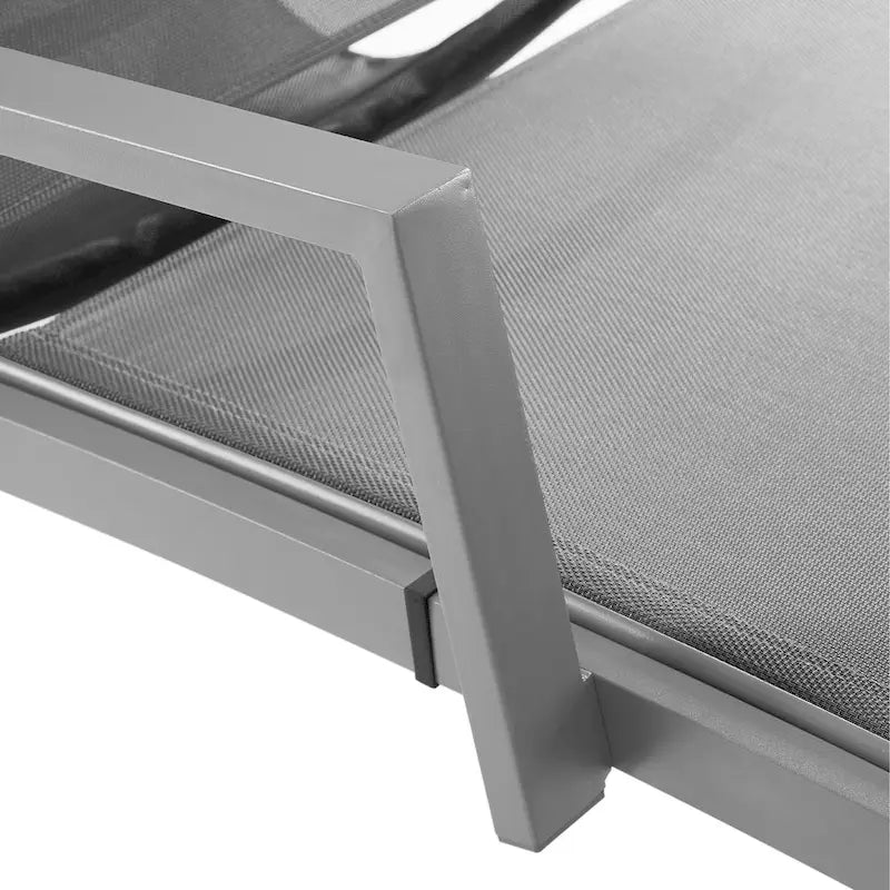Corvus Sorrento Outdoor Sling Fabric Adjustable Chaise Lounge with Arms
