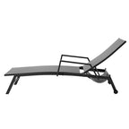 Corvus Sorrento Outdoor Sling Fabric Adjustable Chaise Lounge with Arms