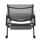Corvus Sorrento Outdoor Sling Fabric Adjustable Chaise Lounge with Arms