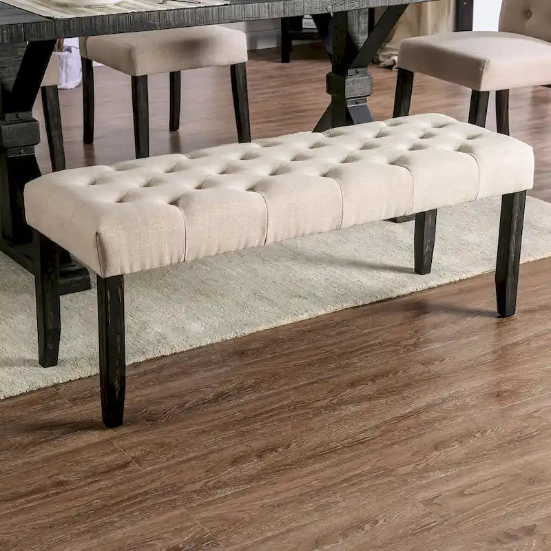  Chalwa Rustic Tufted 48-inch Dining Bench