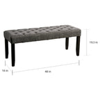 Chalwa Rustic Tufted 48-inch Dining Bench