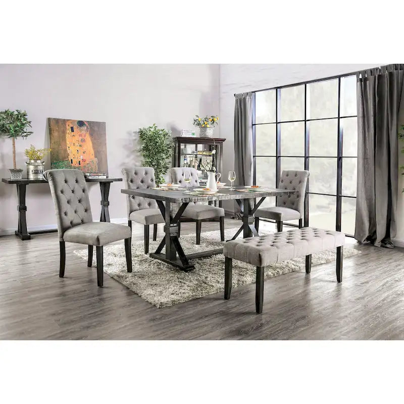 Chalwa Rustic Tufted 48-inch Dining Bench