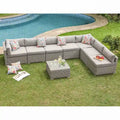 COSIEST 8-piece PE Wicker Outdoor Sectional Set with Cushions
