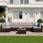 COSIEST 8-piece PE Wicker Outdoor Sectional Set with Cushions
